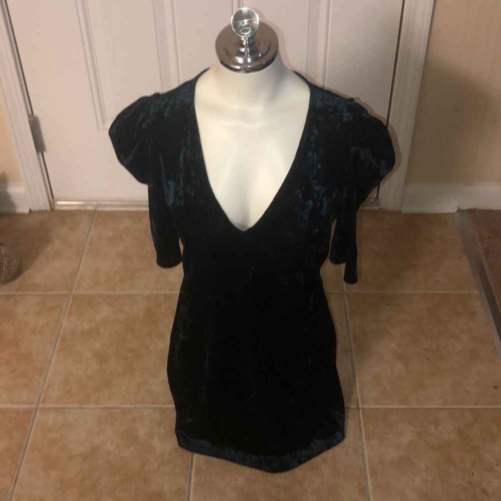 Green velvet dress